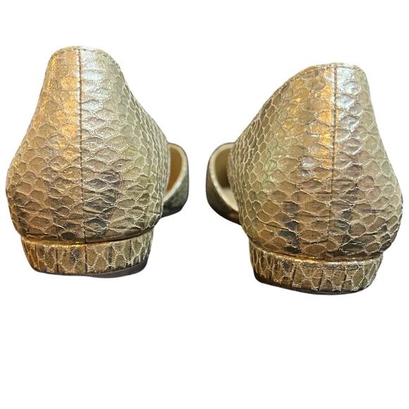 Naturalizer Kristin Leather Ballerina D’Orsay Flats Snakeskin Neutral Chic Prep - Picture 4 of 9